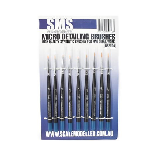 BSET04 - Synthetic Micro Detailing Brush Set - 9 piece